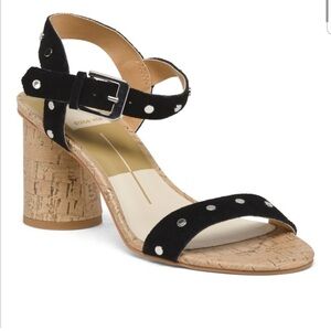 Dolce Vita Jaleh Leather Cork Black Sandals